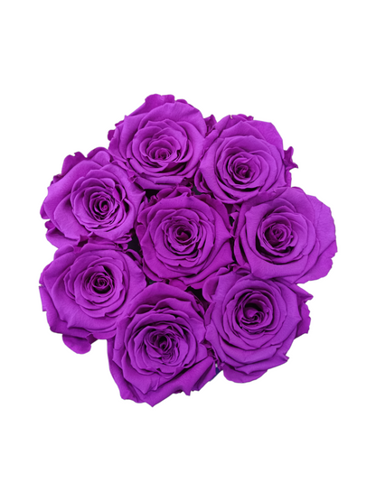 Boîte Blanche M - Roses Violettes Stabilisées