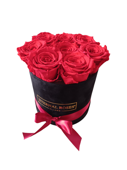 Coffret Luxe Noir M - Roses Rouges Stabilisées