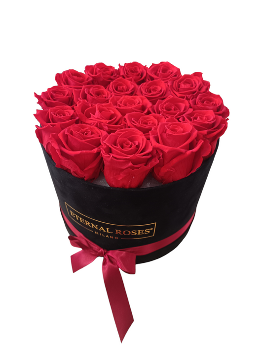 Coffret Luxe Noir L - Roses Rouges Stabilisées