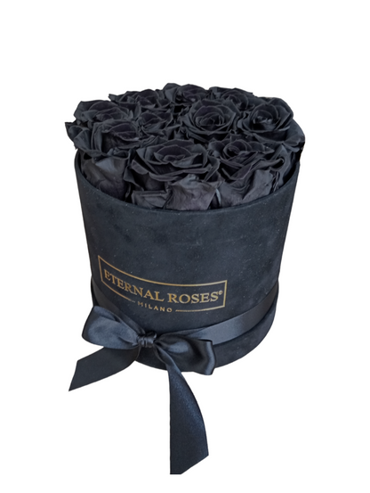 Coffret Luxe Noir M - Roses Stabilisées Noires