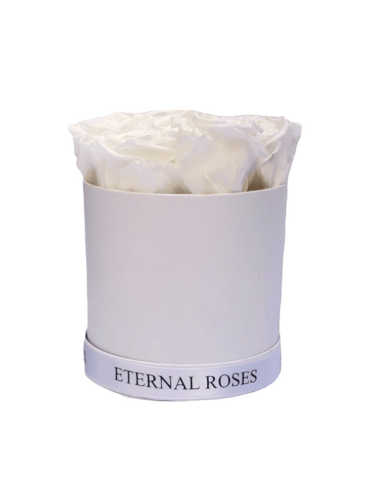 Roses Éternelles Blanches Stabilisées XL - Boîte Blanche S