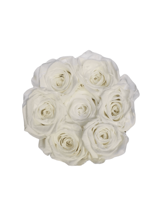Roses Éternelles Blanches Stabilisées XL - Boîte Blanche S